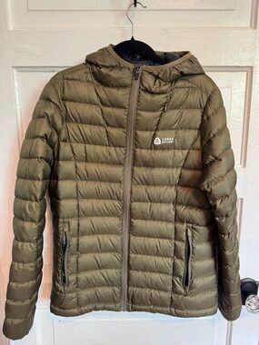 Sierra Designs Women's Olive Hooded Puffer Jacket